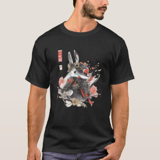 T-shirt Art japonais Rabbit Ninja Ukiyo e Anime Style Samu