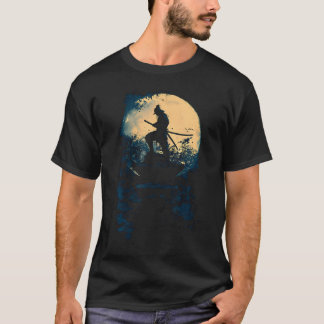 T-shirt Art japonais samouraï ombre de soleil vintage