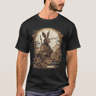 T-shirt Art japonais vintage Samurai Rabbit T Shirt