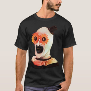 T-shirt Art le clown aux lunettes à fleurs blanches effray