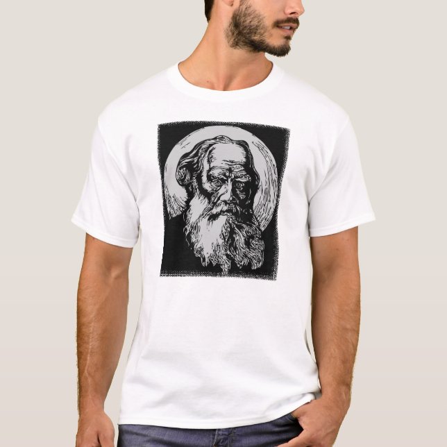 T-shirt Art Léon Tolstoï de vecteur d'expressioniste (Devant)