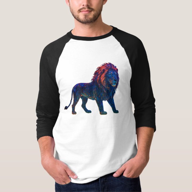 T-shirt Art Lion couleur néon (Devant)