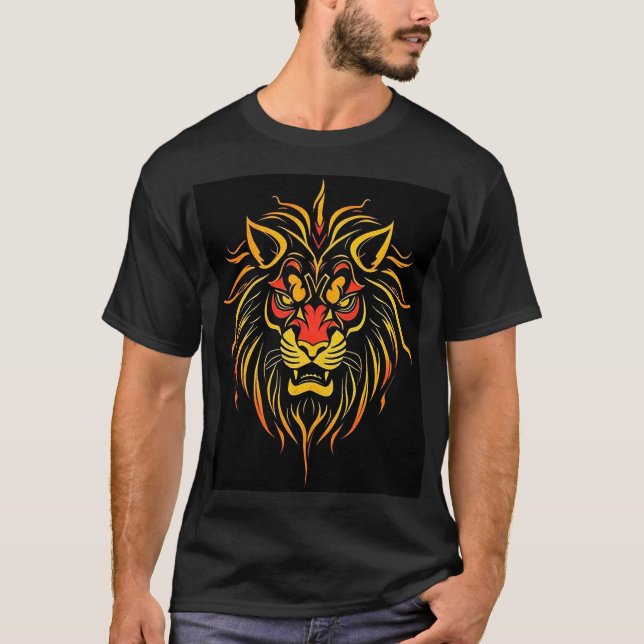 T-shirt Art lion moderne (Devant)