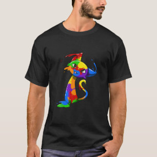 T-shirt Art Liquide Coloré Chat Pour Les Artistes Et Les A