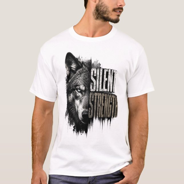 T-Shirt Art Loup | Force Silencieuse | Lone Wolf V (Devant)