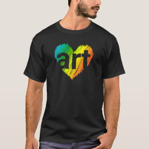 T-shirt Art Lover, Big Heart with word Art, Creative Art
