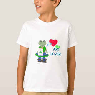 T-shirt Art Lover !-Miss Froggy avec Coeur Peint