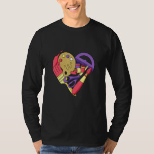 T-shirt Art Loving Heart Artist Outils Illustration
