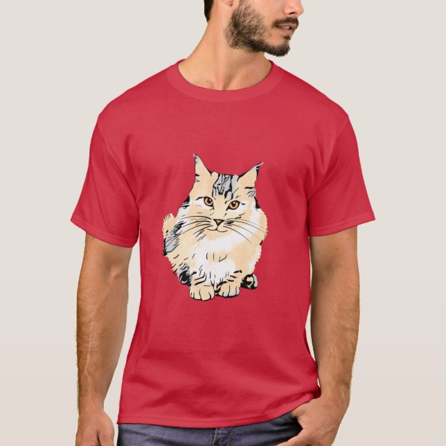 T-shirt Art Main Coon Design graphique Chat Oversize 2 (Devant)