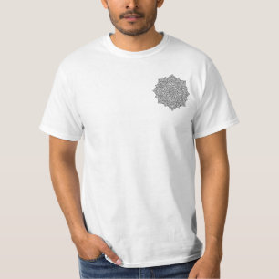 T-shirt Art mandala aux lignes noires complexes