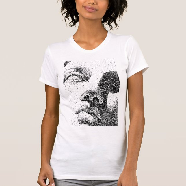 T-shirt Art matriciel : Visage de marbre classique (Devant)