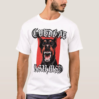 T-shirt Art métallique gothique de Doberman Pinscher agres