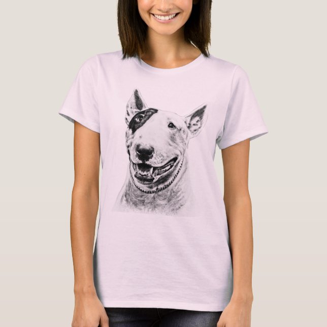 T-shirt Art mignon de chien de bull-terrier (Devant)