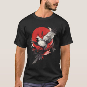 T-shirt Art minimaliste du soleil rouge cardinal japonais.