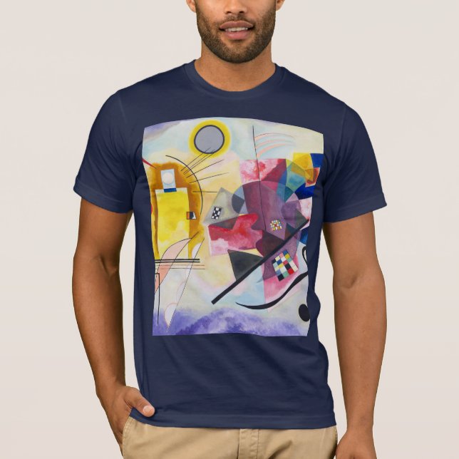 T-shirt Art moderne Abstrait Kandinsky Jaune Rouge Bleu (Devant)