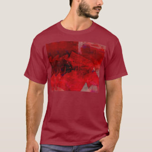 T-shirt Art moderne de la peinture rouge Abstraite