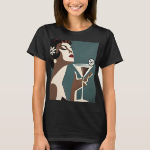 T-shirt Art Moderne du Milieu du Siècle La DIva Martini