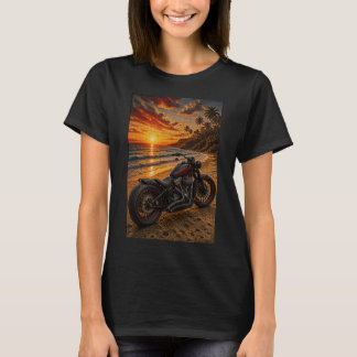 T-shirt Art Mosaïque Bobber Coucher de Soleil Tropical