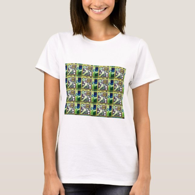 T-shirt Art Mosaïque Contemporain - Un Joueur (Devant)