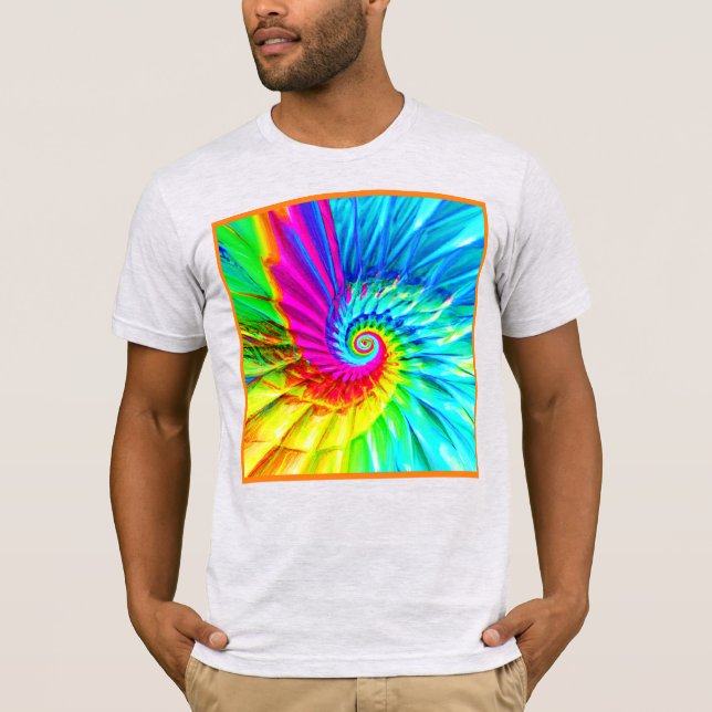 T-shirt Art Motif de la spirale éclatée de couleur (Devant)