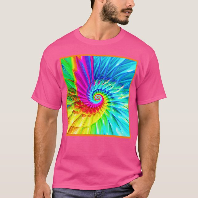 T-shirt Art Motif de la spirale éclatée de couleur (Devant)