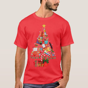 T-shirt Art Noël Arbre Décor Art Enseignant Artiste moche