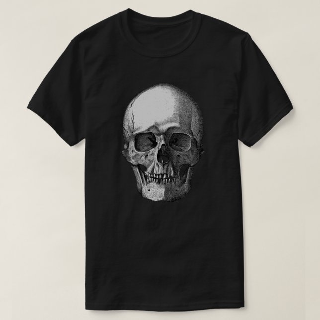 T-shirt Art noir et blanc crâne (Design devant)