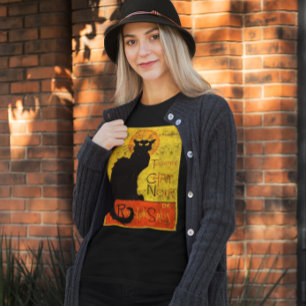 T-shirt Art Noir Halloween de conversation orange vintage
