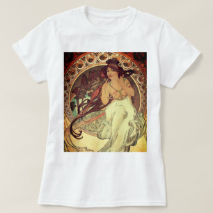 T-shirt Art nouveau Alphonse Mucha femme élégante vintage