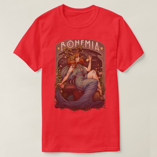 T-shirt Art Nouveau BOHÉMIE (Design devant)