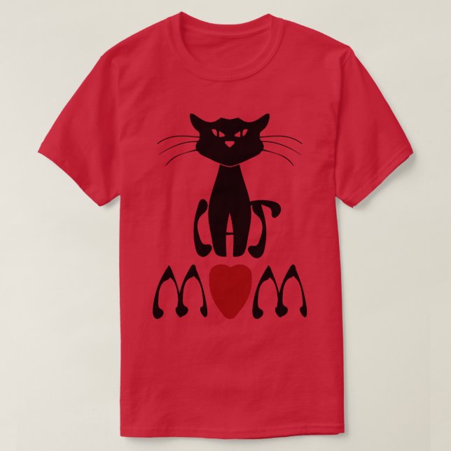 T-shirt Art Nouveau Chat Maman (Design devant)