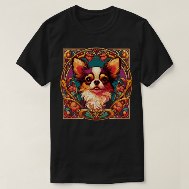T-shirt Art Nouveau Chihuahua Amusant Chihuahua Design (Design devant)