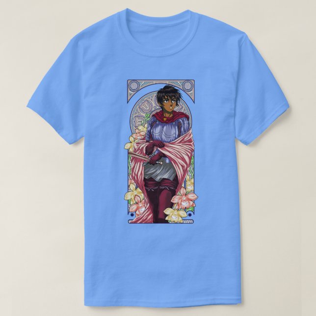 T-shirt Art Nouveau d'un beau guerrier alternatif (Design devant)