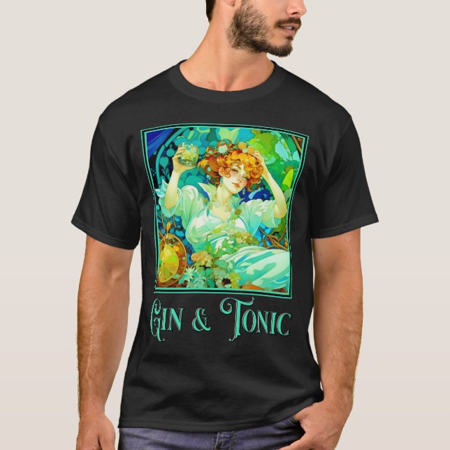 T-shirt Art Nouveau Gin & Tonique (Devant)