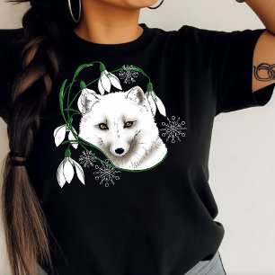 T-shirt Art Nouveau Renard blanc arctique