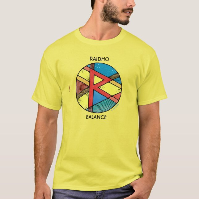T-shirt Art Nouveau Rune Raidho - Équilibre (Devant)