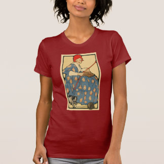 T-shirt Art Nouveau - tricot de fille avec son chat
