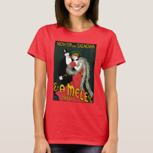 T-shirt Art Nouveau Vintage, Amour Romance Mode Italienne