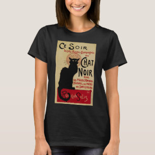T-shirt Art Nouveau vintage, Ce Soir Conversation Noir Cha