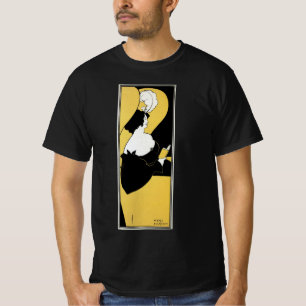 T-shirt Art Nouveau vintage, femme lisant un livre jaune