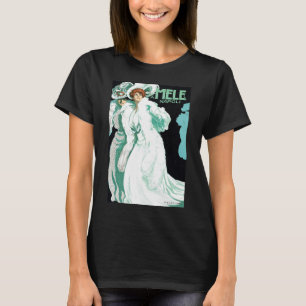 T-shirt Art Nouveau vintage, mode italienne, femmes élégan