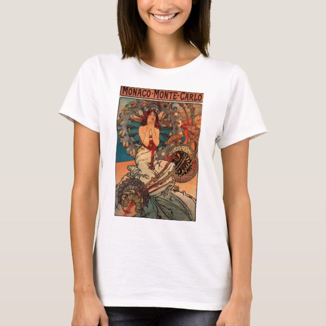 T-shirt Art nouveau Vintage Monaco Monte Carlo (Devant)