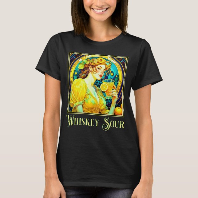 T-shirt Art Nouveau Whiskey Sour (Devant)