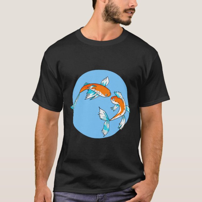 T-shirt Art numérique de poisson de Koi (Devant)