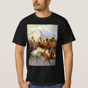 T-shirt Art occidental vintage, Indian War Party par NC Wy