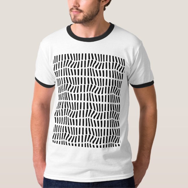 T-shirt art optique noir et blanc (Devant)