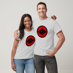 T-shirt Art Oriental Takeda Japon Mon Kamon Rouge Noir