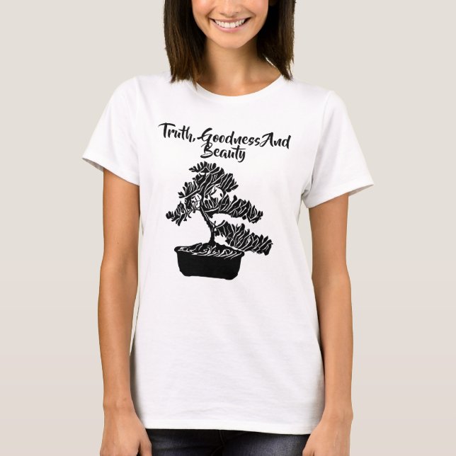 T-shirt Art original Bonsai Tree Silhouette Abstrait (Devant)