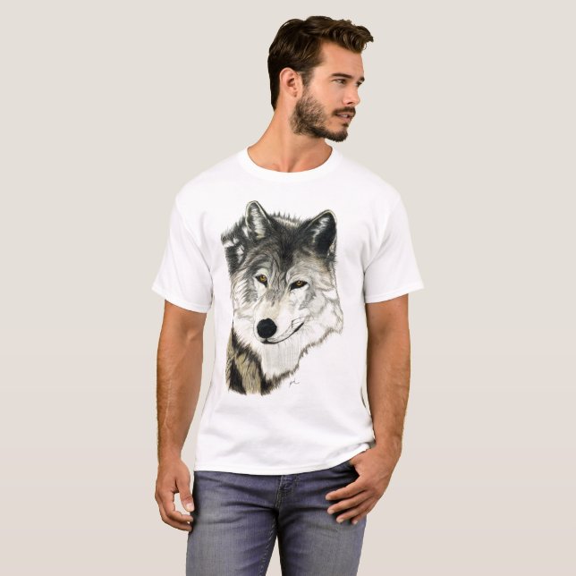 T-shirt Art original de loup (Devant entier)