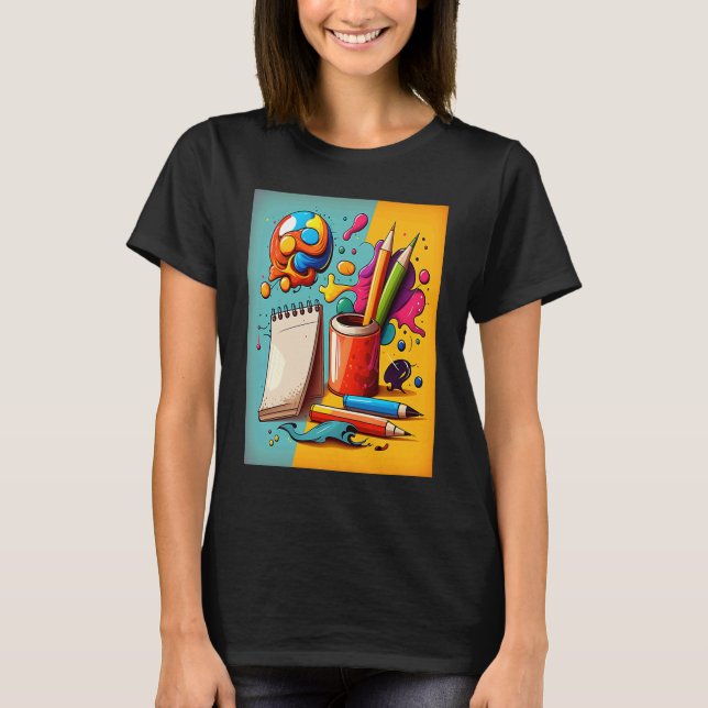 T-shirt Art Painting  Pop Painter Mom  3 (Devant)